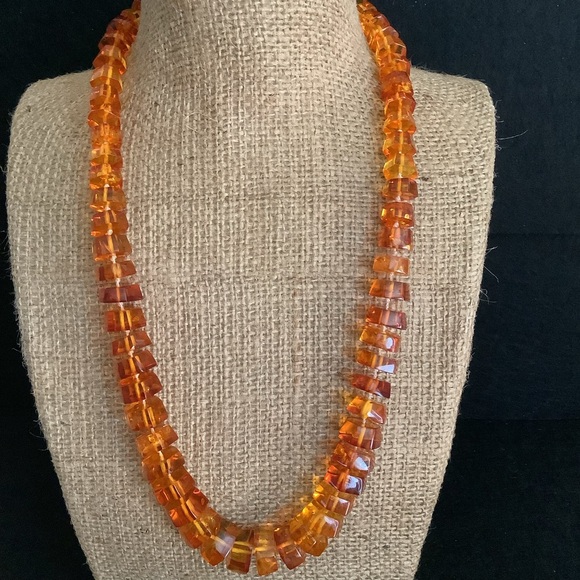 Vintage faceted cognac honey amber graduated